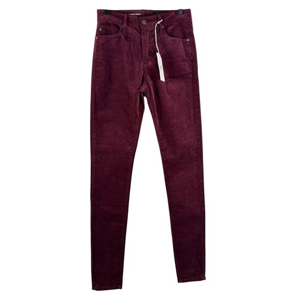 NWT Adriano Goldschmied Women's Red Stretch Mid Rise Cotton Skinny Pant Size 25 - Picture 1 of 10